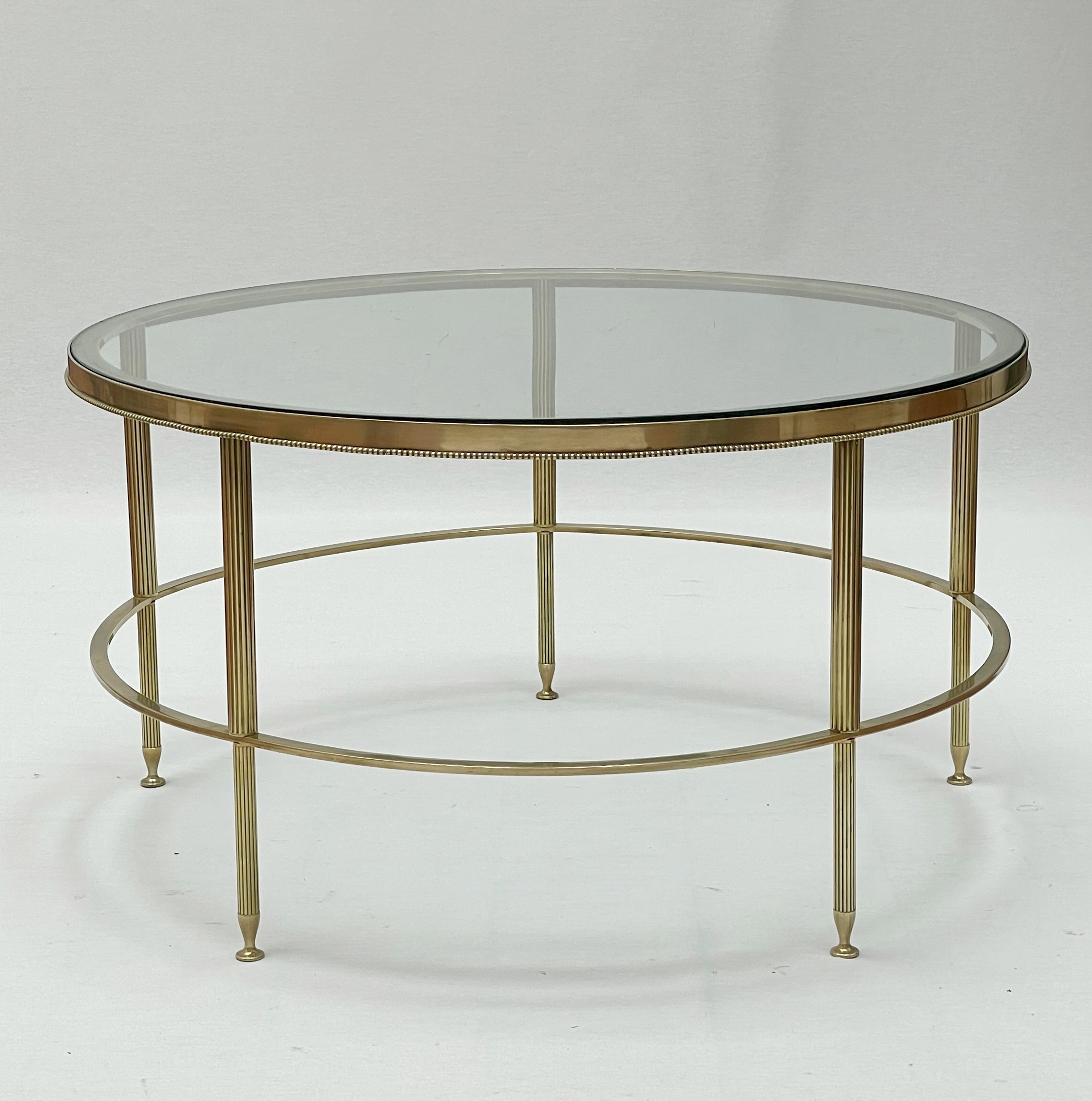 small brass and glass coffee table