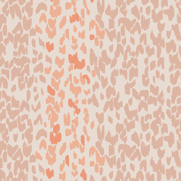 Parker and Jules Leopard wallpaper in Coral Rose colourway